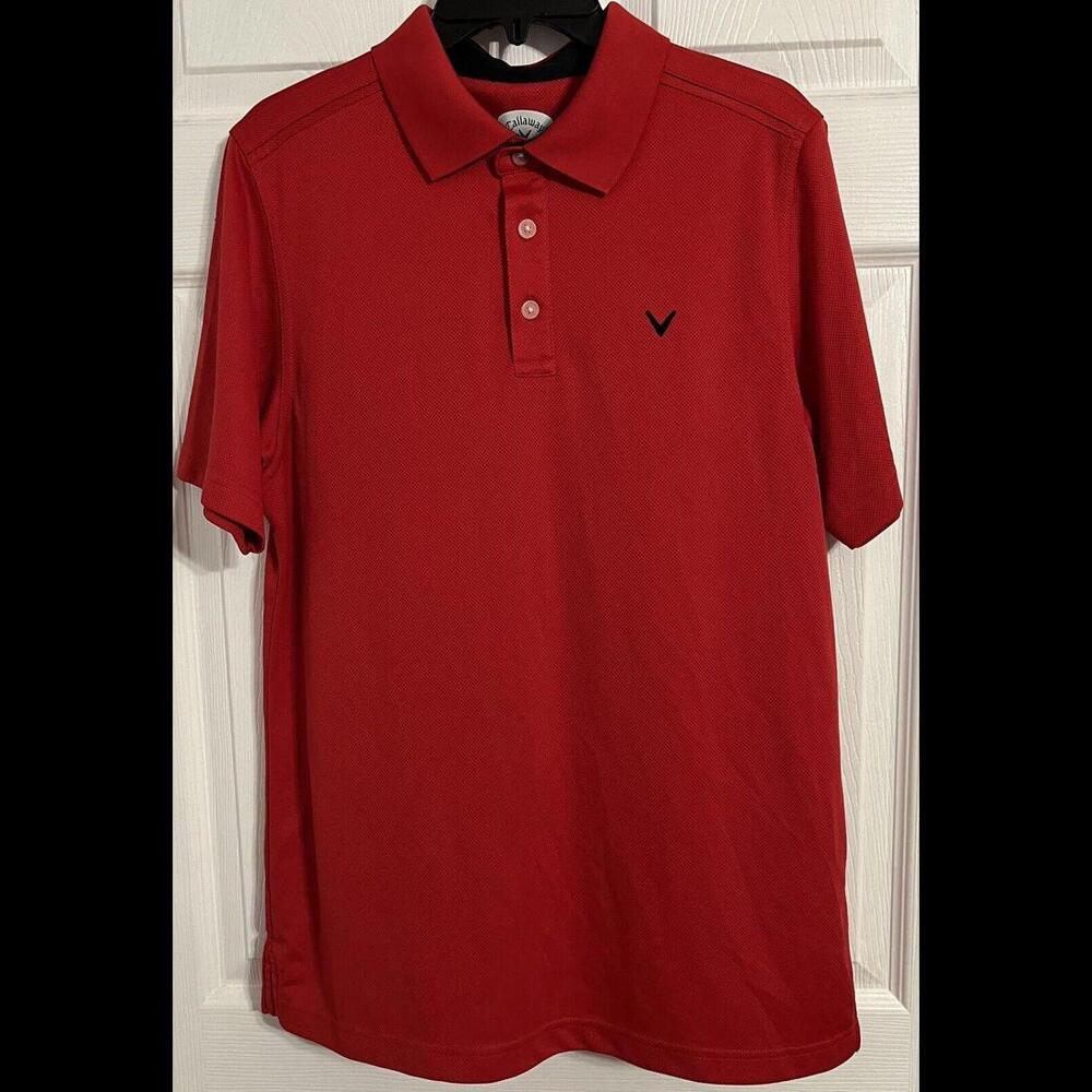 Callaway Golf Polo Size Men’s Medium Red Polyester Shirt